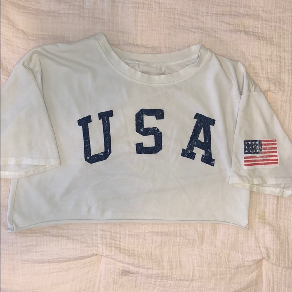 USA cropped t shirt